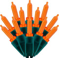 100 Orange One-Piece LED Christmas Lights 33 ft Green Cord High Waterproof UL Certified T5 Outdoor String Lights (Orange)