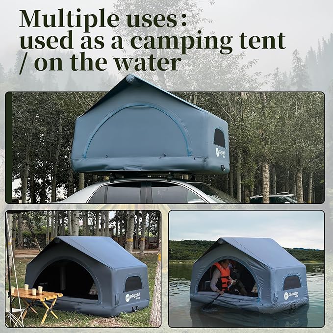 2 Person Inflatable Car Roof Top Tent with Pump4 Season Waterproof and Sun Resitant Camping Dome Roof Top Tents Camping Tent for SUV Truck and Universal CarsEasy Setup