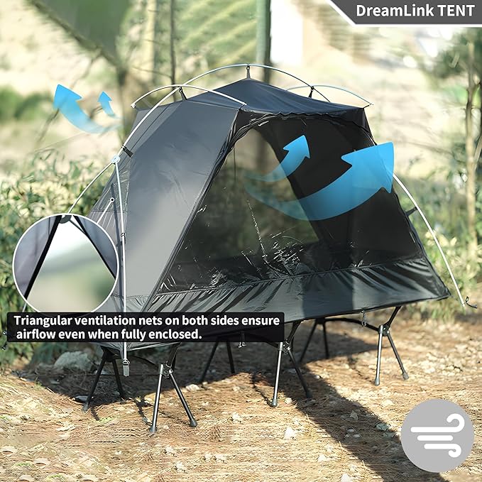 TENPLAY 1-Person Cot Tent FlysheetMust be Used with Matching Inner Tent LightweightWaterproof Sun ProtectionNylon Easy SetupExpandable Rainfly for Camping Hiking Backpacking Picnics