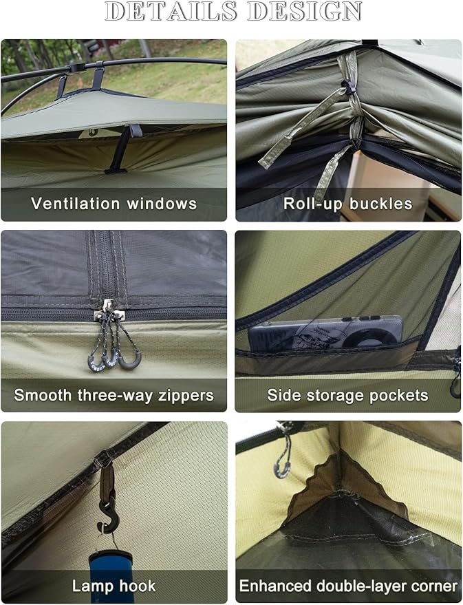 3 Person Backpacking Tent Cabin Tent with Vestibule Waterproof Lightweight Easy Set Up Outdoor Tent for Camping Hiking Motorcycle