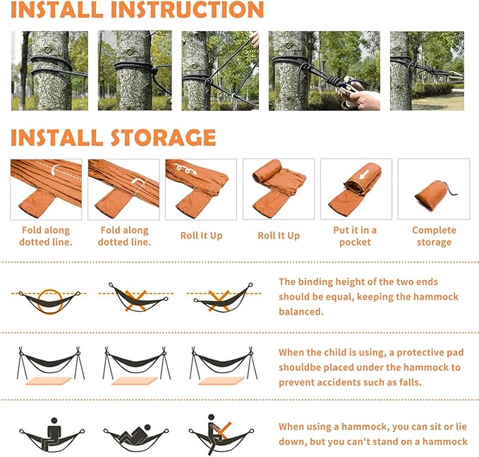 Outdoor Camping Hammock Leopard Print Camouflage Color Double Single Hammocks with 2 Tree Straps Lightweight Portable Yet Heavy Duty Nylon Hammocks Travel Beach Backyard Patio Hiking