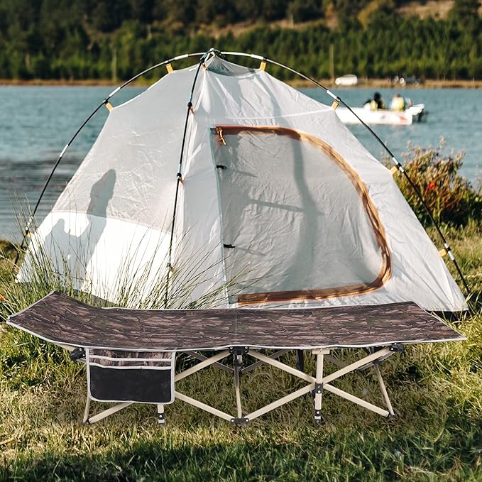 REDCAMP Folding Hunting Cots for Adults 500lbs XL Sleeping Cots for Hunting Extra Wide Portable for Camping Outdoor Travel Indoor Home Camo