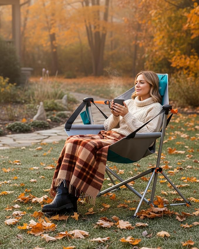 KingCamp Hammock Camping Chair Swinging Portable Folding Camp Chairs for Adults Max 400lbs Heavy Duty Foldable Oversized Rocker with Aluminum Alloy Frame Cup Holder for Outdoor Beach Patio Sport