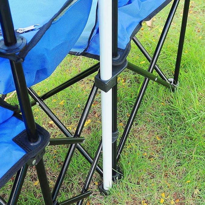 Yescom Double Folding Chair w Umbrella Table Cooler Fold Up Picnic Camping Beach Garden