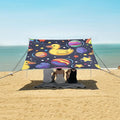 Space Duck Stars Camping Sun Shelter Beach Tent Portable Beach Sun Shade Outdoor Canopy for Camping Trips Fishing Picnic