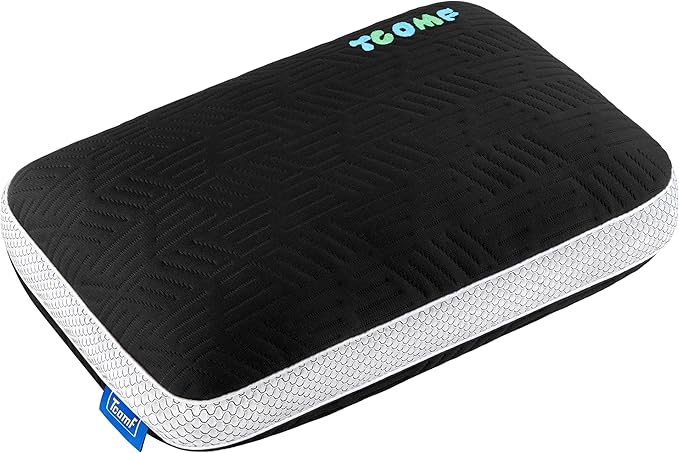 Kids Camping Pillow: Dual-Cover Memory Foam Small Pillow Medium-Firm Camp Pillow | Mini Pillow w/ 5 Layers for Comfort and Support Small Travel Pillow/Compact Pillow 10x16 Inches (Black)