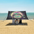 ALAZA Moon Stars Alchemy Beach Tent Sun Shelter UPF50+ Protection Beach Shade Canopy w/ 4 Sandbags for Outdoor Camping Fishing Backyard Fun Picnic 10x9 ft