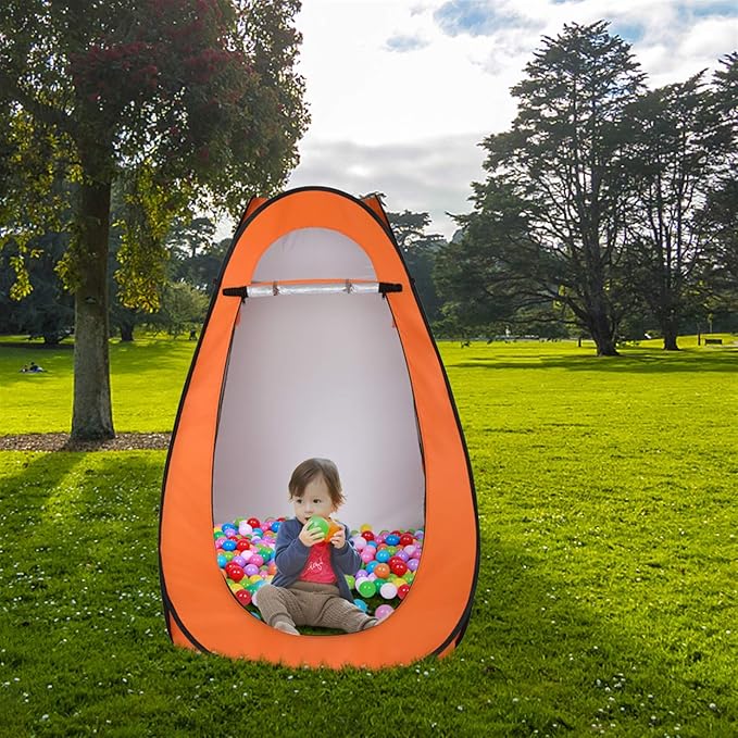 1-2 Person Portable Pop Up Toilet Shower Tent Changing Room Dressing Tent Camping Shelter Orange