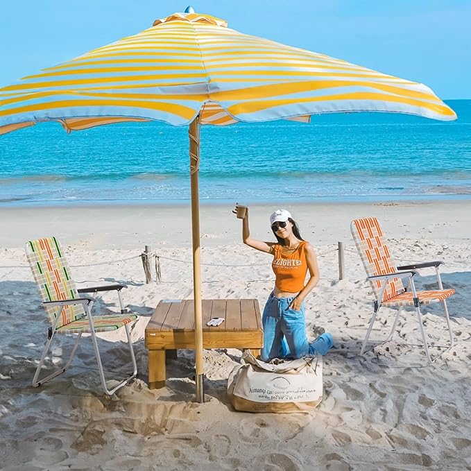 Bonnlo Foldable Patio Chair Set of 2 Heavy-Duty Steel Frame Supports 265 lbs/120 kg Ultra-Lightweight Portable for Travel Poolside Camping Beach (Orange Crisscross Weave)
