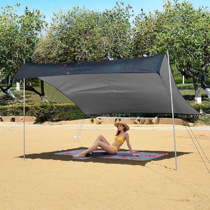 ALAZA Lighting Rose Flower Fantastic Beach Tent Sun Shelter UPF50+ Protection Beach Shade Canopy w/ 4 Sandbags for Outdoor Camping Fishing Backyard Fun Picnic 10x9 ft