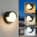 Aiwewin 1 Pack Outdoor Wall Sconces 6 Inch Modern Round LED Exterior Light Fixtures 1200LM 3CCT Selectable (3000K/4000K/6000K) IP65 Waterproof Black Aluminum Porch Lights for Garage House Garden