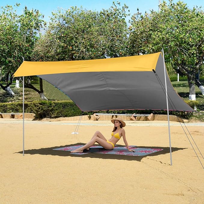 Beach Tent Sun Shelter Colorful Giraffes Lightweight &amp Easy Setup Beach Shade Canopy for Camping Fishing