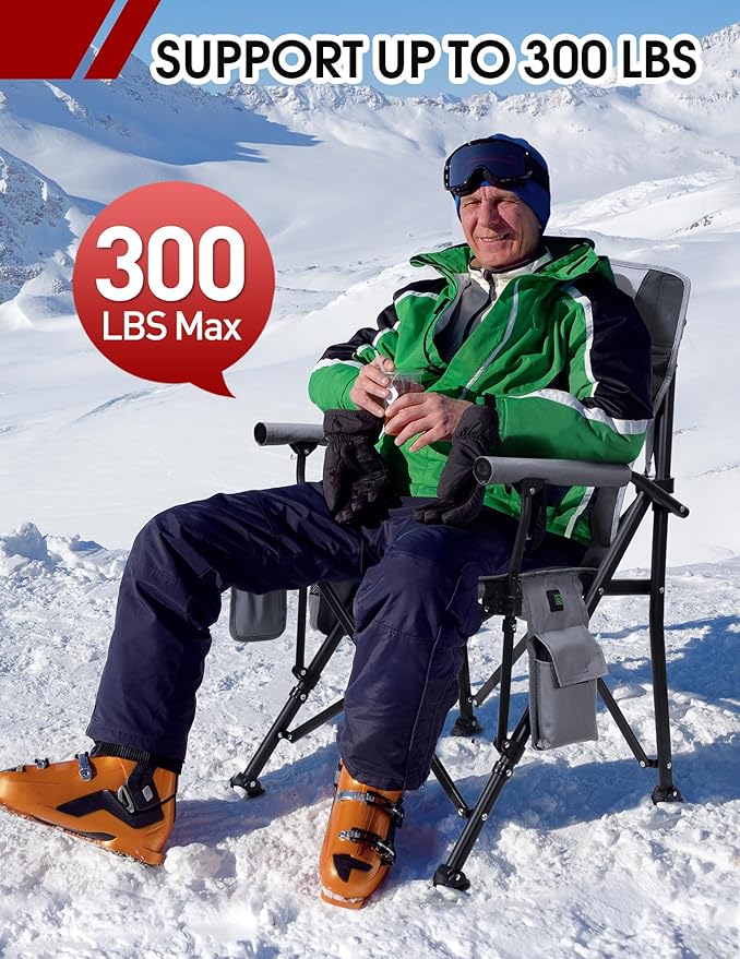 Heated Camping Chair - Fully Padded Heated Chairs Outdoor Sports Battery NOT Included