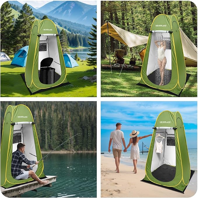 Neverland Pop up Privacy Shower Tent - Portable Changing Shower Tent Dressing Room Bathroom Outdoor Rain Shelter for Camping Beach