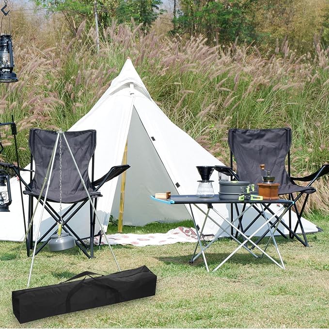 PATIKIL 43 Inch Camp Chair Replacement Bag 3 Pack Nylon Foldable Carrying Bag Zippered Bag with Shoulder Strap for Camping Tent Travel Black