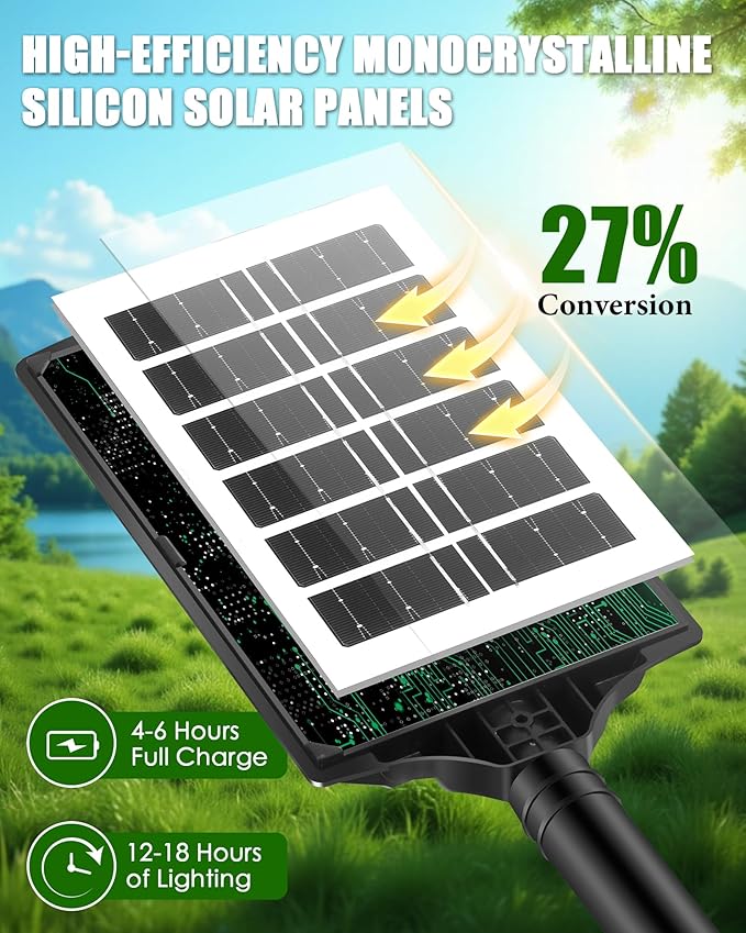 Solar Street Lights Outdoor 5000LM 6500K Solar Lights IP66 Waterproof with Motion Sensor &amp Dusk to Dawn led Solared Street Light Easy Installation Pack of 4