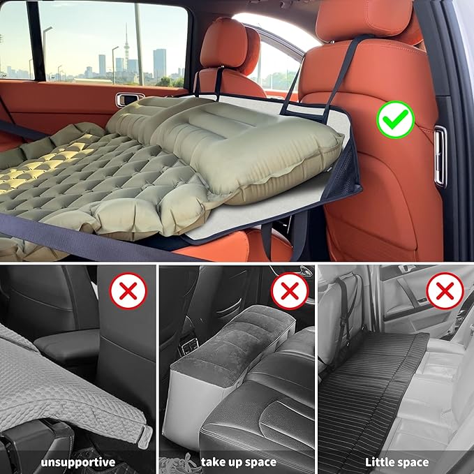 Portable Air Mattresses for SleepingCar Rear Seat Mattress Extension PlateFolding Car Bed MattressIncrease Travel Trunk Space &amp Car Bed Camping Space for Car/SUV/Model Y/3-Camping Essential ﻿