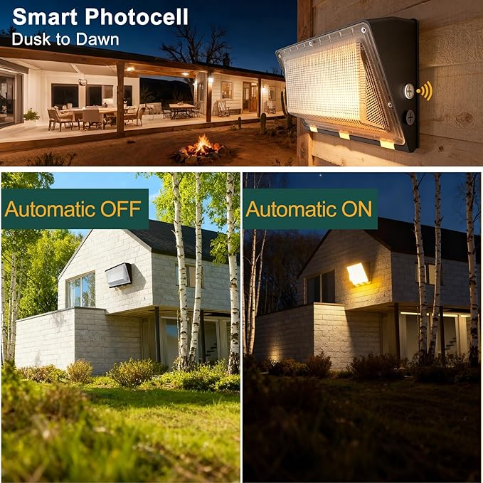 8Pack 250W LED Wall Pack Lights 100-277v Dusk to Dawn with Photocell 37500Lm 5000K IP65 Outdoor Security Lighting for WarehouseBuildingYardFactoryGarage ETL(Height:20~40ft)