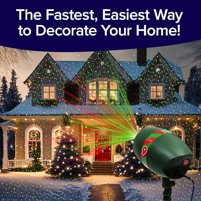 Star Shower Ultra 9 Outdoor Laser Light Show with Remote AS SEEN ON TV New 9 Unique Patterns Showers Home w/Thousands of Lights 3 Color Combinations Motion or Still Up to 3200 Sq Ft