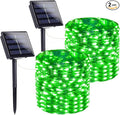 Extra-Long 144FT Solar String Lights for Outside 2 Pack 400LED Solar St. Patrick's Day Lights Waterproof Copper Wire 8 Modes Twinkle Fairy Lights Outdoor for Tree Garden Party Xmas Decor (Green)