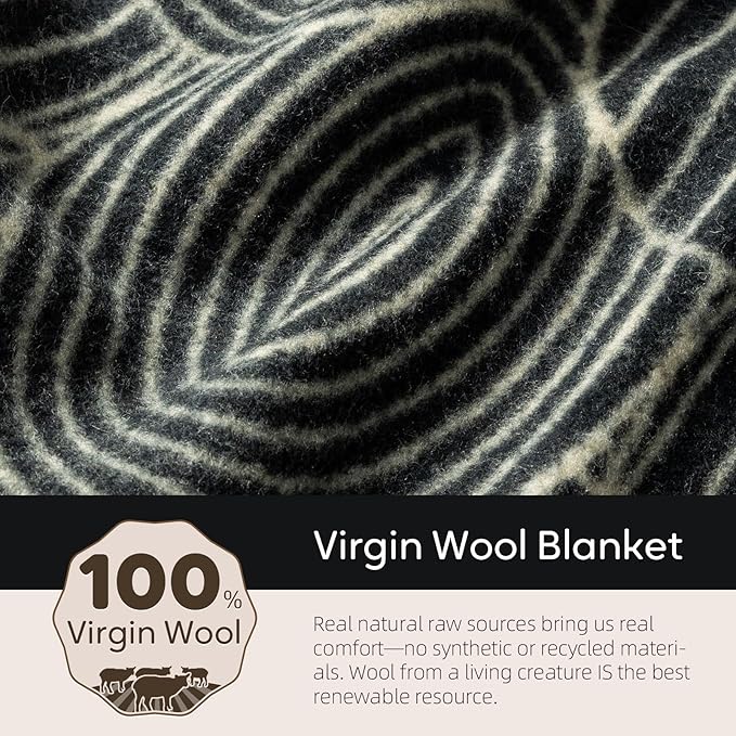 100% Wool Blanket 48 x 62 Warm Thick Washable Military Wool Blanket Great for Camping Outdoors Sporting Events Survival Kits Scale