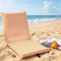 Karenhi Foldable Beach Chair Portable Collapsible Adjustable Beach Floor Chair Portable Ground Seating Backpack Carry Lightweight Sand Seat Light Weight Lazy Seat for Travel Yard Lawn