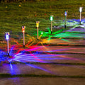 Solar Lights Outdoor - Garden Landscape Pathway Lights for Lawn Patio - Stainless Steel 12 Pack (6 Colors)