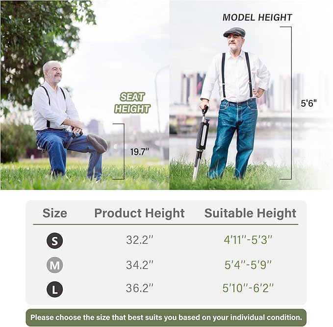 STEP2GOLD Ta-Da Chair Series 2- Portable Walking Stick Cane with Seat Foldable Chair Hiking Stick for Camping Hiking Lightweight Aluminum Easy Carry Anti-Slip