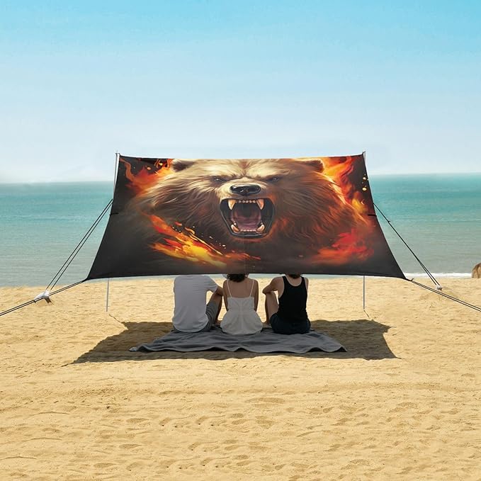 Flame BearCamping Sun Shelters 9.2 x 10.5 FT Beach Canopy Tent Sun Shade with Carrying Bag for Camping Trips Fishing Backyard Fun or Picnics 21340565