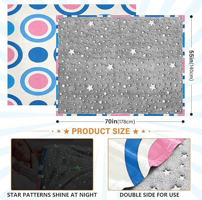 Throw Blankets For Women Trendy Polka Dot Peach Blue Bed Throw Blanket 50x70