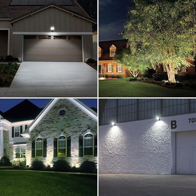 DEWENWILS 2 Pack 34W Flood Lights Outdoor 3200 LM Super Bright(400W Halogen Equivalent) IP65 Waterproof Knuckle Mount LED Flood Light 5000K Led Security Light for Landscape Garden Yard Garage