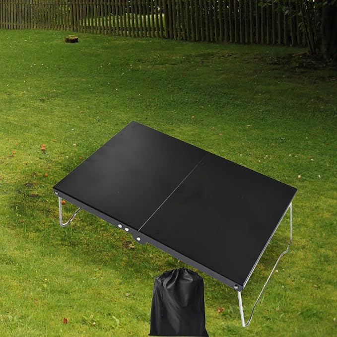 Mini Folding Camping Table with Carrying Bag Portable Lightweight Foldable Beach Table Outdoor Furniture for Garden Backyard Black