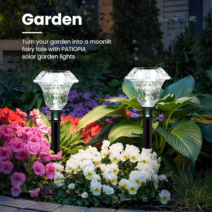 Solar Pathway Lights Garden Decor for Yard Solar Garden Lights for Outside Waterproof Landscape Lighting Garden Decorative for Walkway Driveway Yard Landscape Lawn (8 Pack Cold White)