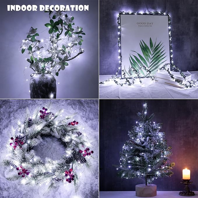 Fairy Lights Plug in200FT 600LEDs Waterproof Led String Lights8 Modes Remote Twinkle Light for Outdoor Indoor Christmas Wedding Birthday Garden Party DecorationsSilver WireCool White