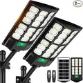 17 Solar Street Lights Outdoor Waterproof 36000LM 6500K Dusk to Dawn Solar Flood Light Motion Sensor Solar-Powered Light with Remote Control Commercial Area Lighting for Outside Parking Lot 2-Pack