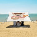 ALAZA Gental French Bulldog Puppy Dog Beach Tent Sun Shelter UPF50+ Protection Beach Shade Canopy w/ 4 Sandbags for Outdoor Camping Fishing Backyard Fun Picnic 10x9 ft