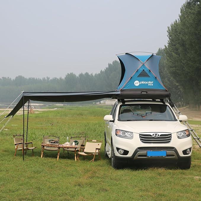 2 Person Inflatable Car Roof Top Tents with Pump and Awning4 Season Camping Dome Roof Top Tent Camping Tent for SUV Truck and Universal CarEasy Setup