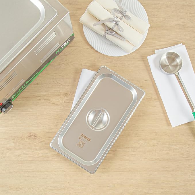 Restaurantware Stainless Steel Steam Table Pan Cover 1 Pack of 1/3 Size Heavy-Duty Hotel Pan Lid Polished Exterior Dishwasher-safe For Commercial Kitchens Catering Events