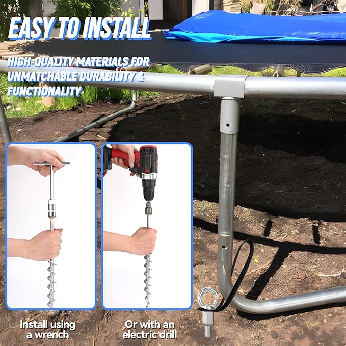 8 PCS Screw in Tent Stakes for Women Men Ground Anchors for Sand Trampolines Camping - Aluminium Heavy Duty Rust Prevention Pegs Spikes Drillable Threaded Anchor Stake - Silvery 14 inch
