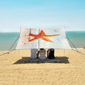 ALAZA Starfish Seagull Beach Beach Tent Sun Shelter UPF50+ Protection Beach Shade Canopy w/ 4 Sandbags for Outdoor Camping Fishing Backyard Fun Picnic 10x9 ft