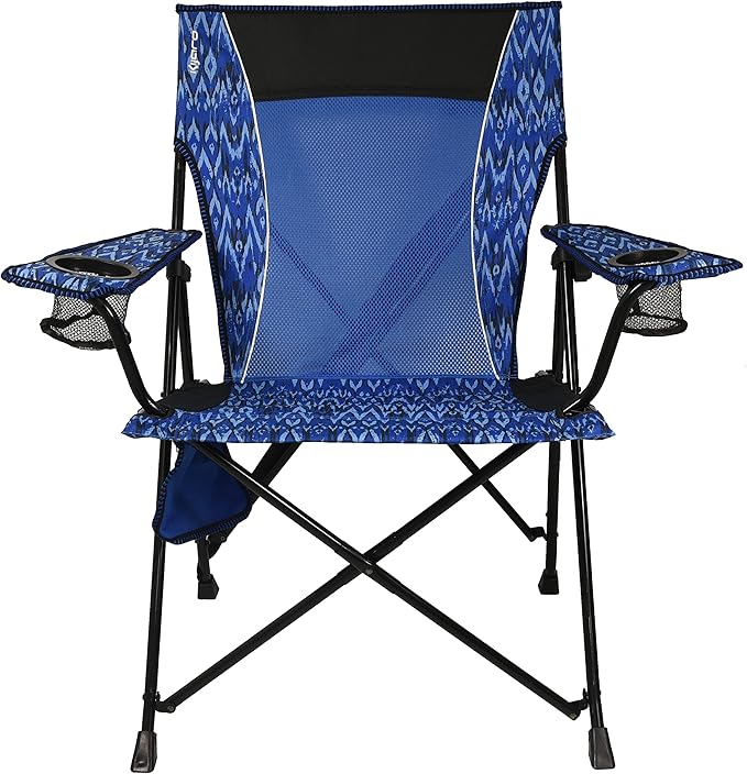 Kijaro Enjoy Versatile Folding Sports Outdoor Chair &amp Lawn Chair Dual Lock Feature Destination Print - Maldives Blue