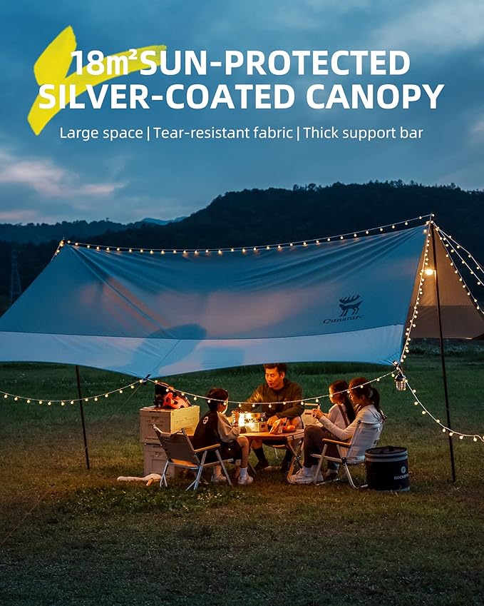 Beach Tent Camping Sun Shelter 13.78 x 14.1ft Easy to Set Up Beach Shade UPF 50+ Waterproof Beach Shade Tent for 10-12 Person Outdoor Tent for Beach Camping Fishing Picnic