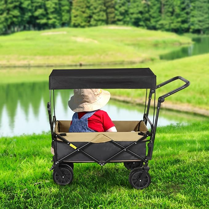 Awning Canopy for Wagon Attachment Removable Awning Canopy for Wagon Cart Sun Shade Cover Protection Outdoor Camping Picnic Fishing Trolley Cart Attachment Outdoor Stroller Accessories