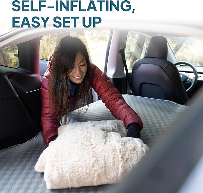 LOSTHORIZON Camping Air Mattress with Foam for Tesla Self Inflating Sleeping Pad with Pump Sack 4.5 Thick R-Value 13 Model Y