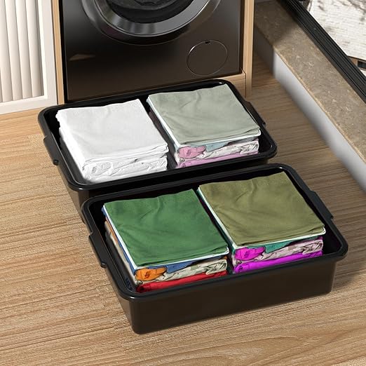 25 L Plastic Commercial Bus Tubs Restaurant Bus Boxes Black 6 Packs