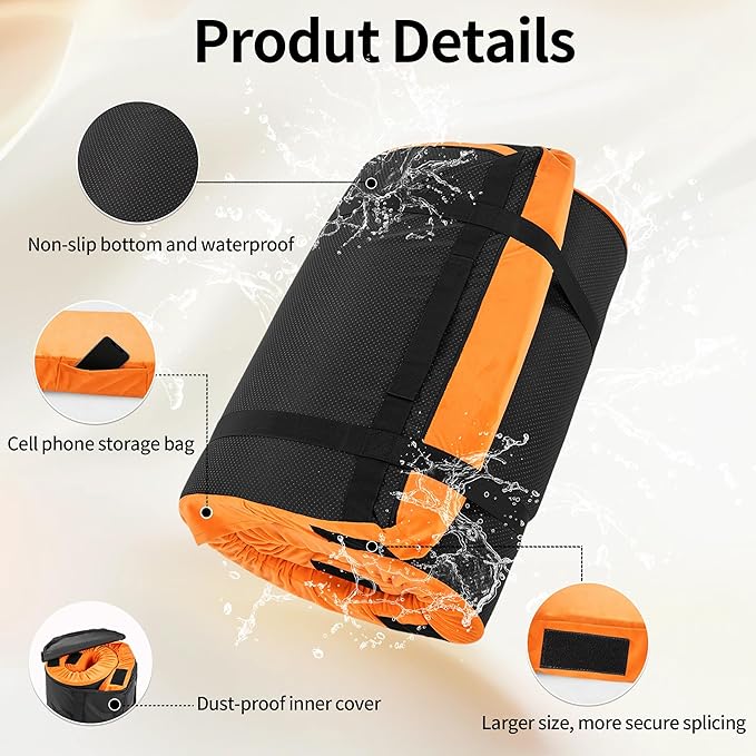 3 Inch Memory Foam Camping Mattress Pad Dual Layer Thick Sleeping Camp Mat for Sleepover Car Tent Portable Roll Up Mattress for Adults with Travel Bag