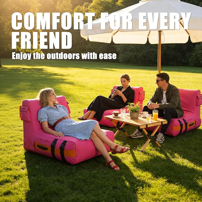 Inflatable Couch Air Sofa: Portable Outdoor Inflatable Sofa with Built-in Electric Pump - Air Lounger for Camping Beach Festival Travel - Ideal for Dorm Rooms Small Apartments