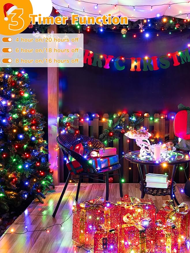 328 FT 1000 LED Christmas Lights Waterproof Outdoor String Lights with Remote and Timer Christmas Tree Lights with 8 Modes Dimmable Fairy Lights for Holiday Decor (Multicolor)