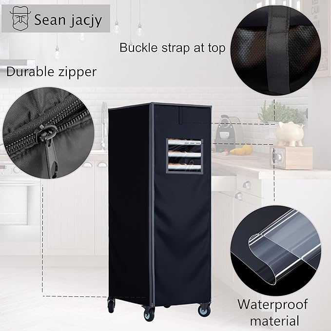 Bakery Rack Cover with Zipper23X28X64 High Density Waterproof and Dustproof20tier Sheet Pan Rack/Bun Pan Rack Cover with Vents