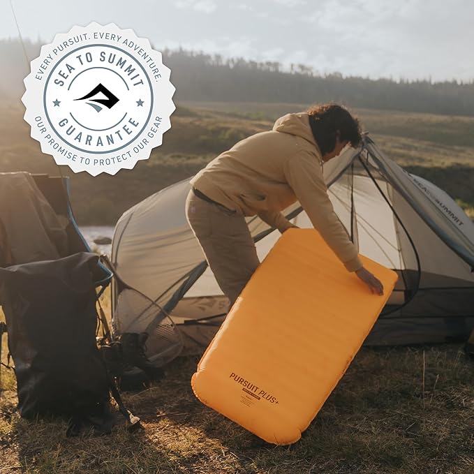 Sea to Summit Pursuit Plus Extra-Thick Self-Inflating Sleeping Mat for Camping and Backpacking Tapered - Large (78 x 25 x 3 inches)